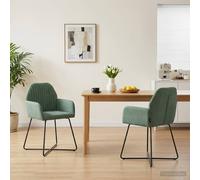 vidaXL Sedie da pranzo 2 pz Velluto Verde Mare 55 x 50 x 84 cm