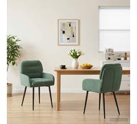 vidaXL Sedie da pranzo 2 pz Velluto Verde Mare 59 x 59,5 x 90 cm