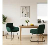 vidaXL Sedie da pranzo 2 pz Velluto Verde Scuro 59 x 56,5 x 86 cm