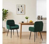 vidaXL Sedie da pranzo 2 pz Velluto Verde Scuro 59 x 59,5 x 90 cm