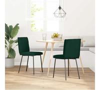 vidaXL Sedie da Pranzo 2 pz Verde Scuro in Velluto