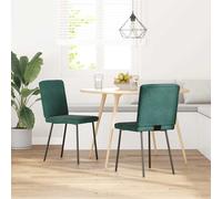 vidaXL Sedie da Pranzo 2 pz Verde Scuro in Velluto