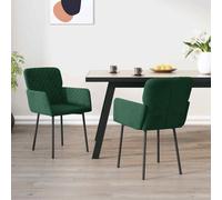 vidaXL Sedie da Pranzo 2 pz Verde Scuro in Velluto