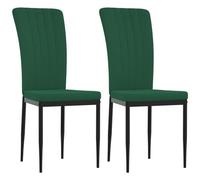 VIDAXL - Sedie Da Pranzo 2 Pz Verde Scuro In Velluto