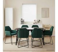 vidaXL Sedie da pranzo 4 pz Velluto Verde Scuro 55 x 50 x 84 cm