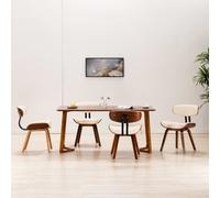 vidaXL Sedie da Pranzo 4 pz Crema in Legno Piegato e Similpelle