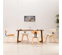 vidaXL Sedie da Pranzo 4 pz Crema in Legno Piegato e Similpelle