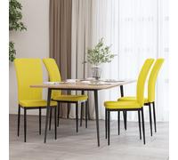vidaXL Sedie da Pranzo 4 pz Giallo Senape in Velluto