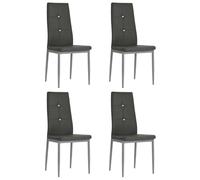 vidaXL Sedie da Pranzo 4 pz Grigie in Similpelle