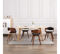 vidaXL Sedie da Pranzo 4 pz in Legno Curvato e Similpelle