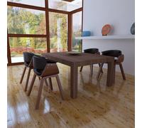 vidaXL Sedie da Pranzo 4 pz in Legno Curvato e Similpelle