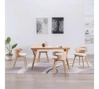 vidaXL Sedie da Pranzo 4 pz in Legno Curvato e Similpelle Crema