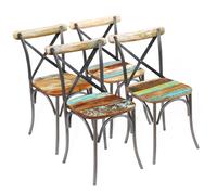 vidaXL Sedie da Pranzo 4 pz in Legno Massello di Recupero