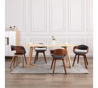 vidaXL Sedie da Pranzo 4 pz in Legno Piegato e Tessuto Grigio