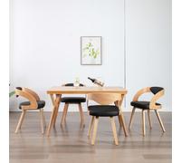 VidaXL Sedie da Pranzo 4 pz Nere in Legno Piegato e Similpelle
