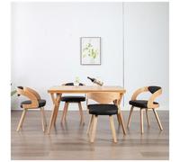VidaXL Sedie da Pranzo 4 pz Nere in Legno Piegato e Similpelle