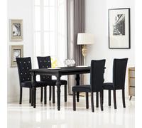 vidaXL 4x Sedie per Sala da Pranzo Velluto Nero Seggiole Sedile Arredo Cucina