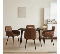 Sedie da pranzo 4 pcs Pelle Scamosciata Sintetica Marrone