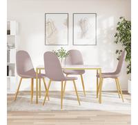vidaXL Sedie da Pranzo 4 pz Rosa in Velluto