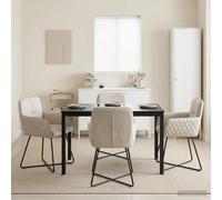 vidaXL Eettafelstoelen 4 st fluweel Crèmekleurig 59 x 56,5 x 86 cm