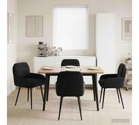 Sedie da pranzo 4 pcs Velluto Nero 59 x 59,5 x 90 cm