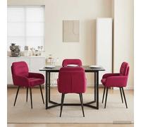 vidaXL Sedie da pranzo 4 pz Velluto Rosso Vino 59 x 59,5 x 90 cm