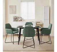 vidaXL Sedie da pranzo 4 pz Velluto Verde Mare 55 x 50 x 84 cm