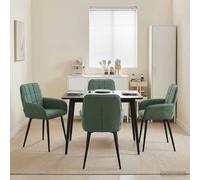 Sedie da pranzo 4 pcs Velluto Verde Mare 57 x 50 x 85 cm