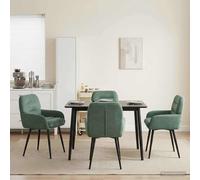 Sedie da pranzo 4 pz Velluto Verde Mare 59 x 59,5 x 90 cm