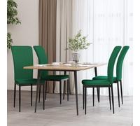 vidaXL Sedie da Pranzo 4 pz Verde Scuro in Velluto