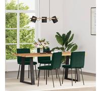 vidaXL Sedie da Pranzo 4 pz Verde Scuro in Velluto