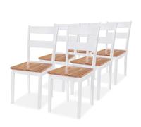 vidaXL Sedie da Pranzo 6 pz Bianche in Legno Massello di Hevea