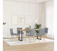 vidaXL Sedie da Pranzo 6 pz Grigio Chiaro in Tessuto