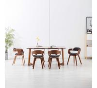 vidaXL Sedie da Pranzo 6 pz Grigio Scuro in Tessuto e Legno Curvato