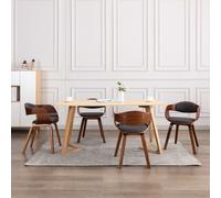 vidaXL Sedie da Pranzo 6 pz in Legno Curvato e Tessuto Grigio