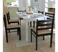 vidaXL 6X Sedie da Pranzo in Legno Quadrate Marroni Cucina Soggiorno Seggiole