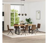 vidaXL Sedie da Pranzo 6 pz Marroni in Similpelle Scamosciata