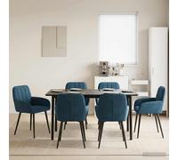 Sedie da pranzo 6 pcs Velluto Blu 57 x 50 x 85 cm
