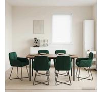 Sedie da pranzo 6 pcs Velluto Verde Scuro 59 x 56,5 x 86 cm