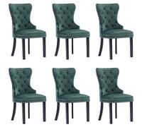 vidaXL 6X Sedie da Pranzo Arredo Bar Ristorante Sgabelli Panche Poltroncine Pub Sedute Seggiole Poltrone Mobili Cucina Soggiorno Velluto Verde Scuro
