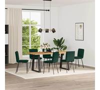 vidaXL Sedie da Pranzo 6 pz Verde Scuro in Velluto
