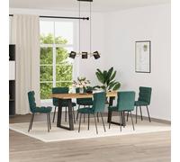 vidaXL Sedie da Pranzo 6 pz Verde Scuro in Velluto
