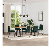 vidaXL Sedie da Pranzo 6 pz Verde Scuro in Velluto