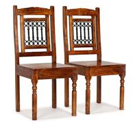 vidaXL Sedie da Pranzo Classiche 2 pz in Legno Massello Finitura Miele