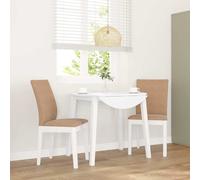 vidaXL Sedie da Pranzo con Cuscini 2 pz Bianco Legno Massello di Hevea