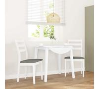 vidaXL Sedie da Pranzo con Cuscini 2 pz Bianco Legno Massello di Hevea