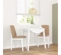 vidaXL Sedie da Pranzo con Cuscini 2 pz Bianco Legno Massello di Hevea