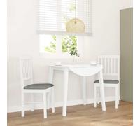 vidaXL Sedie da Pranzo con Cuscini 2 pz Bianco Legno Massello di Hevea, sedia da pranzo, sedia da cucina, sedile da pranzo, sedia, sedia da soggiorno