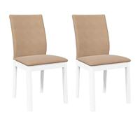 vidaXL Sedie da Pranzo con Cuscini 2 pz Bianco Legno Massello di Hevea