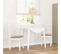 vidaXL Sedie da Pranzo con Cuscini 2 pz Bianco Legno Massello di Hevea